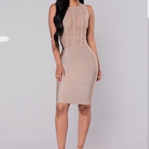 Fashion nova Bandage Dress- Almond